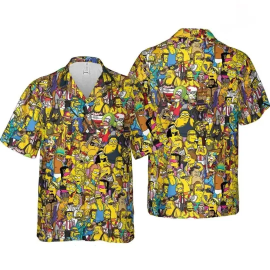 The Simpsons Family Hawaiian Shirt Casual Button Down