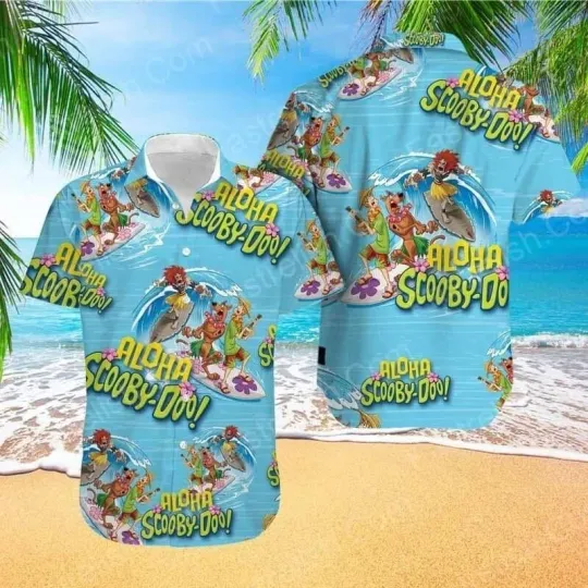 Scooby Doo Dog Hawaiian Shirt Casual Button Down