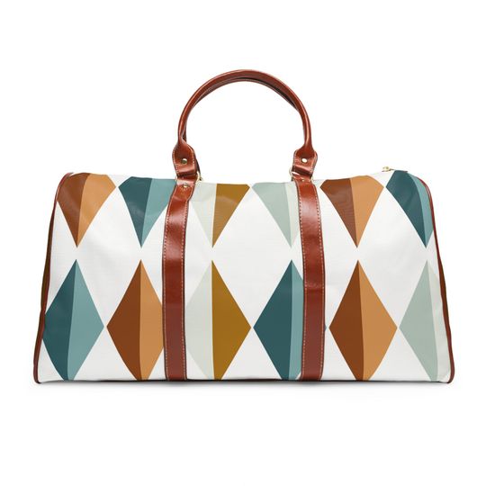 Retro Mid Century Style Waterproof Travel Bag, Travel Gift, Gym Luggage