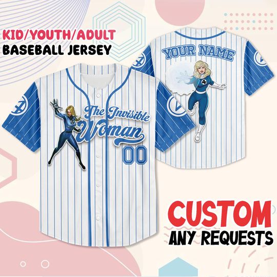 Custom Mister Fantastic Baseball Jersey, Fantastic 4 Superhero Shirt, Personalized Name & Number, Kids Youth Adult Costume, Comic Con Tee