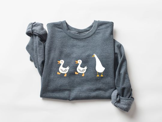 Duck Duck Goose Retro Drop Shoulder Graphic Sweatshirt Unisex Soft Tee