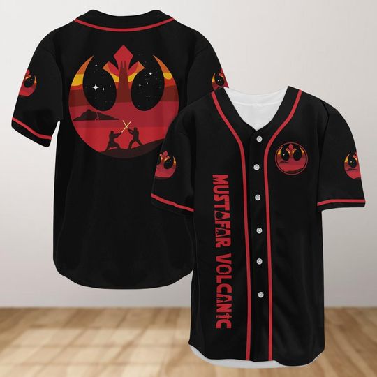 Star Wars Baseball Jersey, Mustafar Baseball Shirt, Mustafar Volcanic Planet Shirt, Galaxy's Edge Shirt, Darth Vader Luke Skywalker Tee