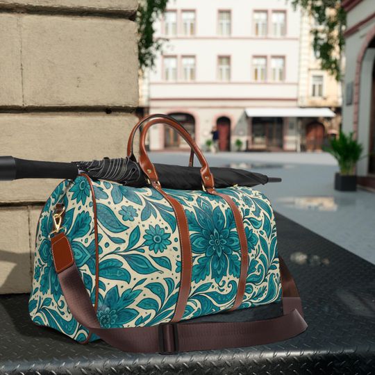 Stylish Floral Waterproof Travel Bag - Weekend & Overnight Duffle