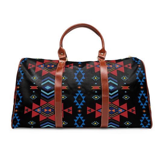 Indigenous Art Style Travel Bag Waterproof Luggage Native Waterproof Travel Bag