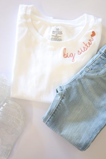 Big Sister Organic Cotton Short Sleeve T-Shirt - Sibling Reveal Gift - Baby Announcement T-Shirt