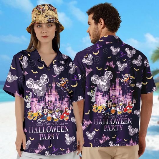 Mickey Mouse So Scary Hawaii Shirt, Disney Halloween Party Hawaiian Shirt, Minnie Mouse Halloween Hawaii Shirt, Magic Kingdom Hawaii Shirt