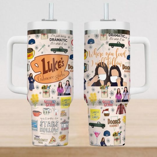 Gilmore Girls Tumbler 40Oz, Lukes Gilmore Girls Tumbler Cup, Stars Hollow Insulated Tumbler, Tv Show Tumbler, Movie Coffee Tumbler