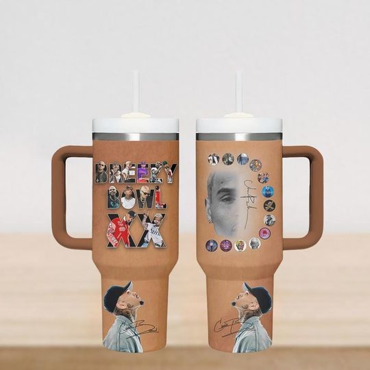 Chris Brown XX 2025 Tumbler 40Oz, Chris Brown 11:11 Tumbler, Chris Brown Breezy Bowl Tumbler, Chris Brown Merch, Gift For Fan Her Him
