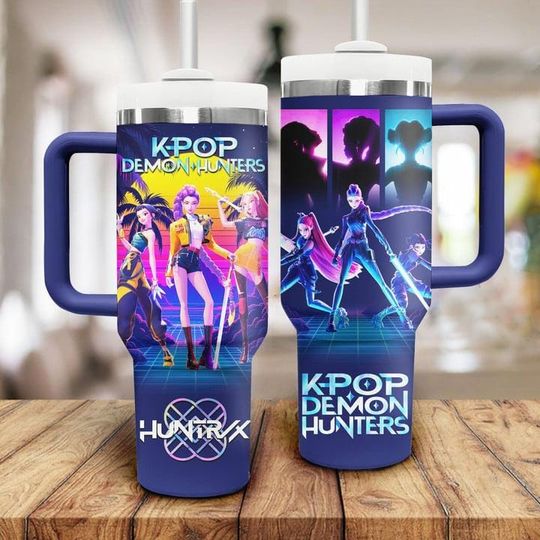 Kpop Demon Hunters Girls Tumbler 40Oz, Kpop Demon Hunter Merch Pin, Jinu Tumbler, Kpop Huntrix Merch, Saja Mira, Demon Hunters Tiger