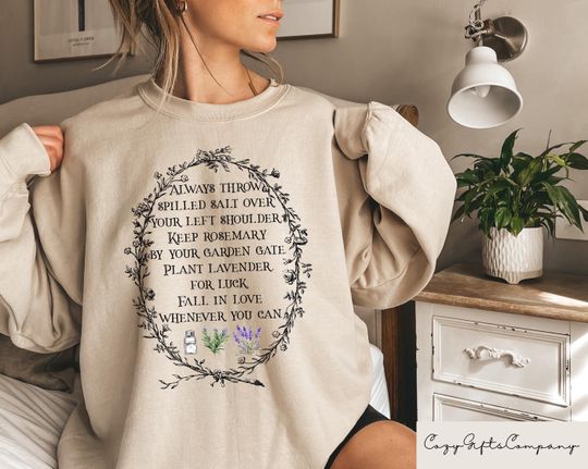 Practical Magic Sweatshirt with Lavender and Rosemary Print, Halloween Gift, Witchy Hoodie