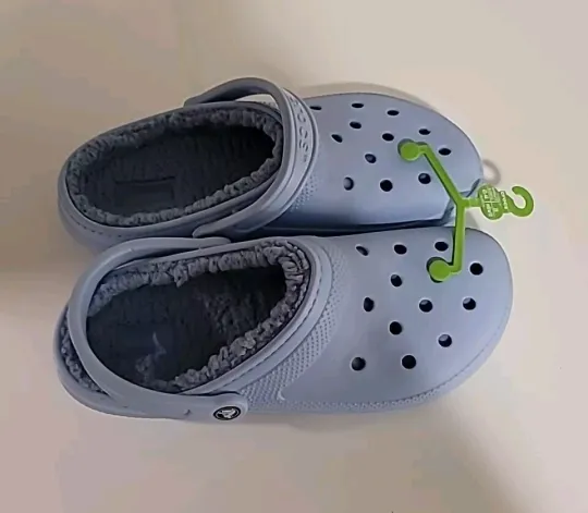 Classic Clog Fuzzy Lined Calcite Blue