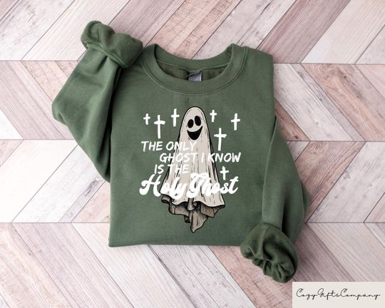 Holy Ghost Halloween Sweatshirt, Funny Christian Ghost Shirt, Religious Halloween Tee, Ghostly Holiday Pullover