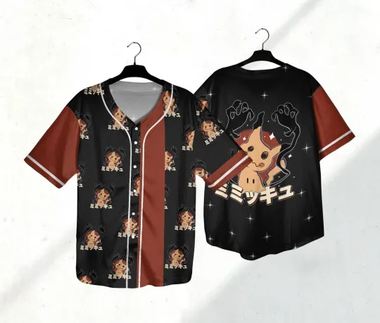 Mimikyu Baseball Jersey Shirt Japanese Anime Baseball Jersey Shirt Mimikyu Jerse