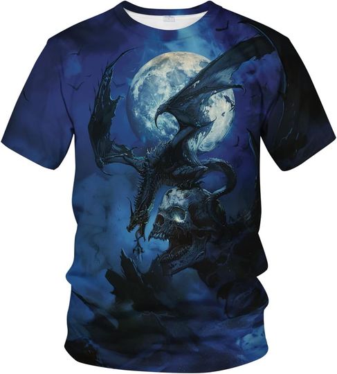 Novelty Cool Skull T-Shirt Funny Fashion Graphic Tee Shirt