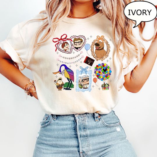 Disney Up T-Shirt, Coquette Bow Shirt, Ellie and Carl T-Shirt, Disney Adventure T-Shirt, Disney Couple Tees