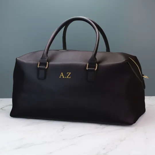 Personalised Vegan Leather Weekender Bag - Embroidered Boutique Travel