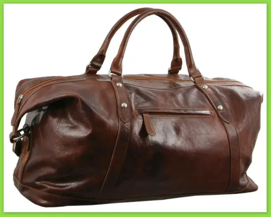 Pierre Cardin Rustic Leather Duffle Bag Overnight Travel Gym Carry