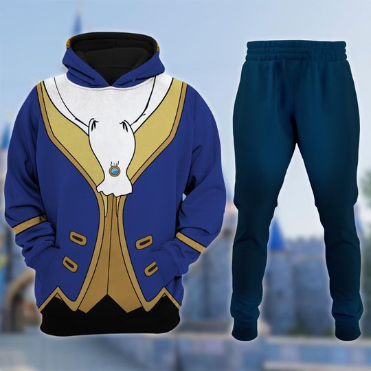 Beast and The Beast Prince Costume Cosplay 3D Shirt, Halloween Costume Family Group Hoodie, Beast and Belle Couple Sweatshirt