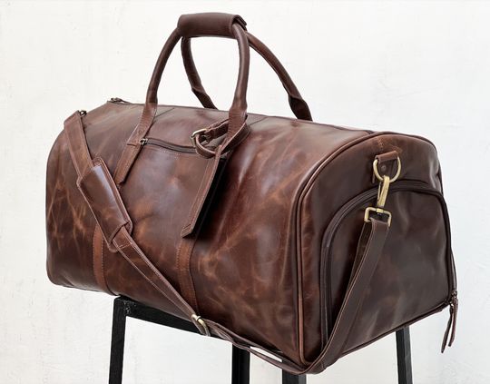 Leather Duffel Bag - Men's Weekend & Travel Gift for Him