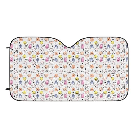 Stray Kids Sun Shades, SKZOO pattern, Kpop car accessories, Kpop gift, stray kids, Kpop gift