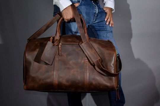 Leather Duffel Bag  - Anniversary Gift for Husband