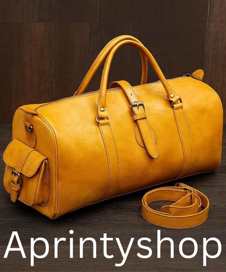 Handmade Moroccan Leather Travel Bag - Weekender Gift for Him or Her