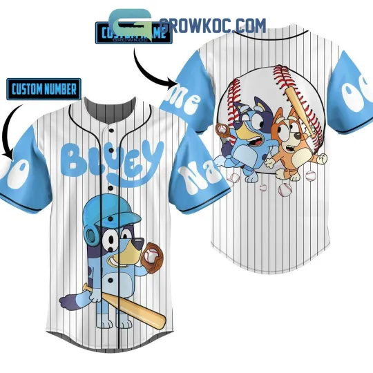 BlueyDad Cartoon Family Personalized Baseball Jersey