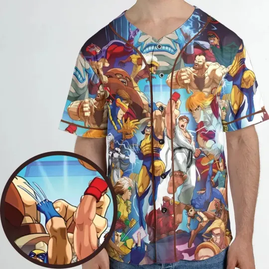X-Men vs Street Fighter Unisex Baseball Jersey