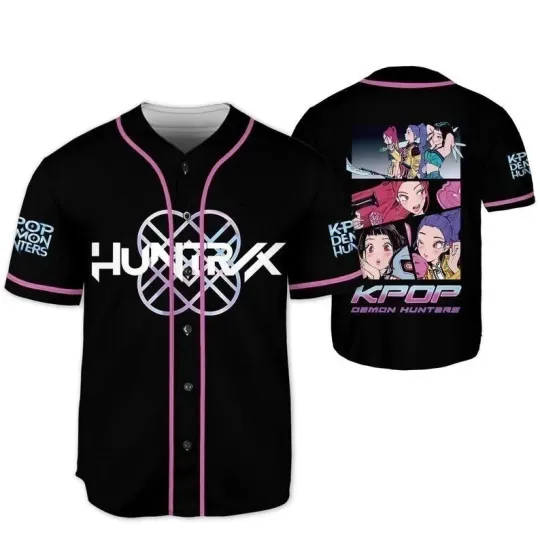 Hunters! Huntrix Baseball Jersey Kpop Anime Streetwear Shirt Unisex