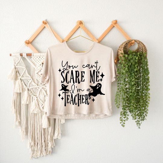 Halloween Teacher Crop Top, Ghost Teacher Crop Top, Spooky Teacher Top, Halloween Party Crop, Fall Gift for Teachers