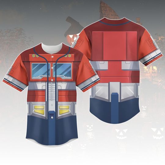 Optimus Prime Costume Baseball Jersey, Transformers Cosplay Jersey Shirt