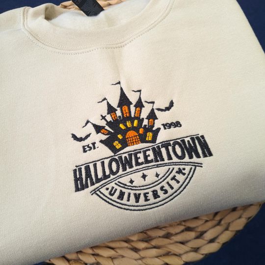 HalloweenTown Embroidered Sweatshirt, Vintage Halloween Crewneck