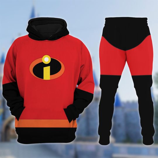 Disney Helen Parr 3D Hoodie Costume, The Incredibles Sweatshirt, Elastigirl Costume Hoodie, Helen Parr Cartoon Cosplay Costume Tee