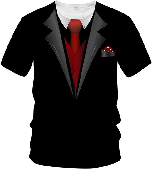 Tuxedo T Shirts for Men Tux Costume Suit and Tie Tee Shirt Gifts T-Shirt