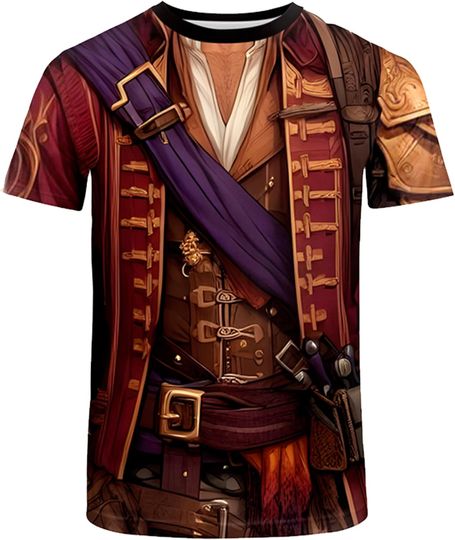 Men's Bavarian Oktoberfest Shirt,Pirate Shirt Men,Funny 3D Printed Graphic Novelty T-Shirt