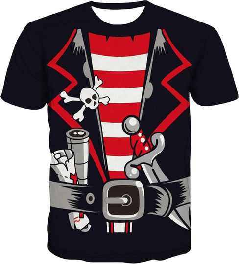 Pirate Costume Men Shirt Adult Funny 3D Print Graphics Novelty Clothing