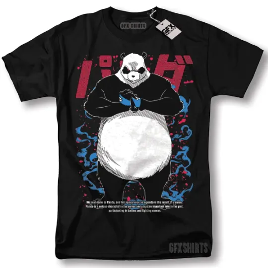 Jujutsu Satoru Panda Shirt Gojo Satoru Anime Manga Graphic T-Shirt