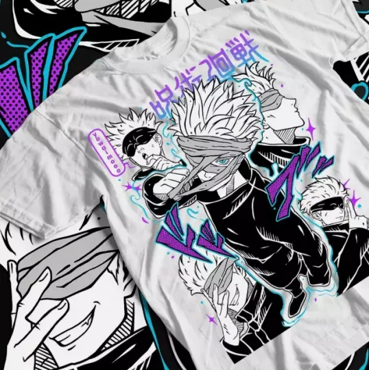 Gojo Satoru T-Shirt, Jujutsu Satoru Mahito Anime Horror Shirt, Unisex Tee