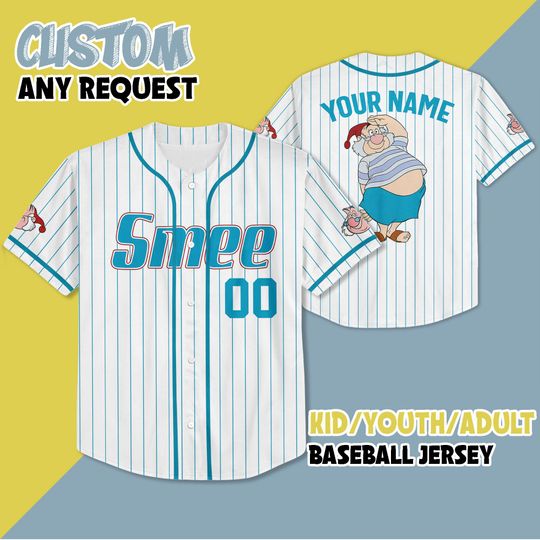 Personalized Disney Mr. Smee Baseball Jersey, Custom Peter Pan Mr. Smee Baseball Jersey Sports Team, Cute Birthday Gifts For Fans
