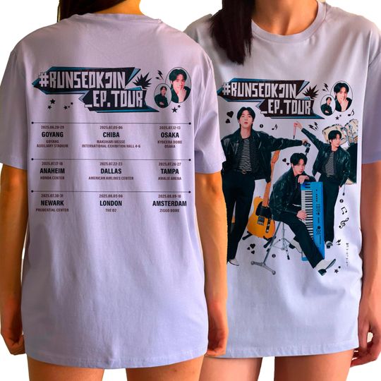 Jin Seokjin Tour T-Shirt - Kpop BTS Army Gift, Double Sided Jin Echo Tee