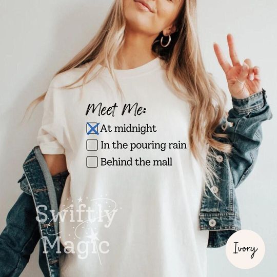 Meet Me At Midnight Shirt | In The Pouring Rain | Behind The Mall | Eras Gift for Friend