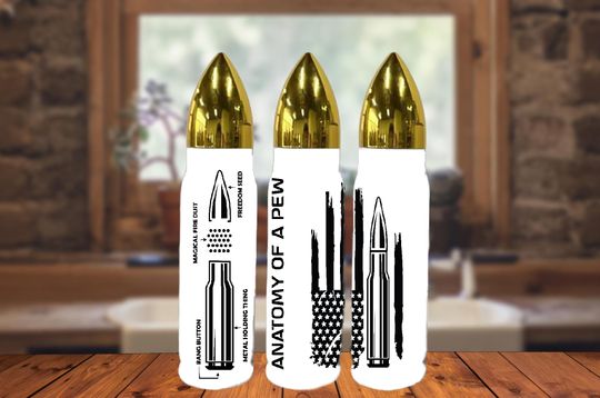 Anatomy Of A Pew, bullet thermos, physical item, funny tumbler