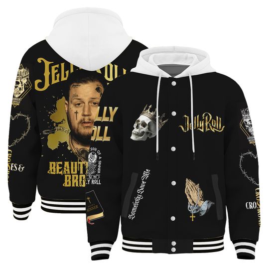 Jelly Roll Limited Hooded Baseball Jacket, Tour Shirt, For Fan Music Lover Shirt