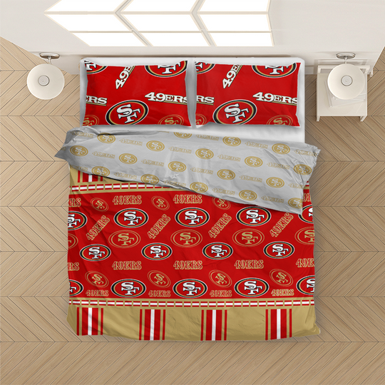 San Francisco 49ers football Rotary Queen Bed in a Bag Set-AB08YS9CTP92