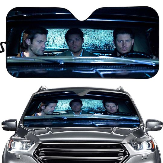 Supernatural Car Sunshade, Winchester Brothers Car Windshield, Dean Winchester Auto Sunshade For Family, Supernatural Gift For Fans
