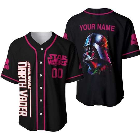 Custom Darth Vader Baseball Jersey, Star Wars Baseball Jersey, Custom Disney Baseball Shirt, Custom Baseball Jersey