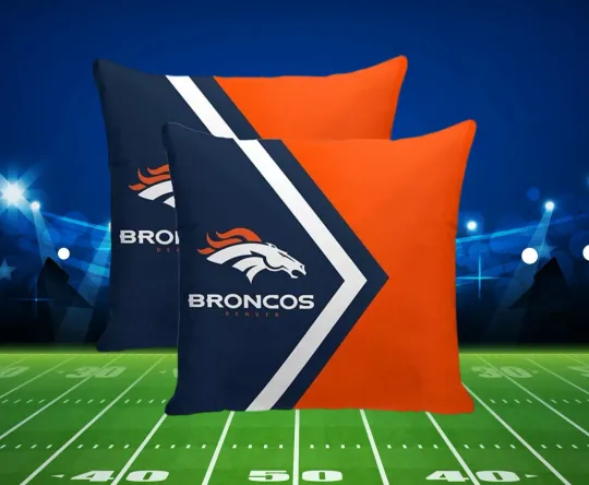 Denver Broncos Throw Pillow, Gift For Football Lover