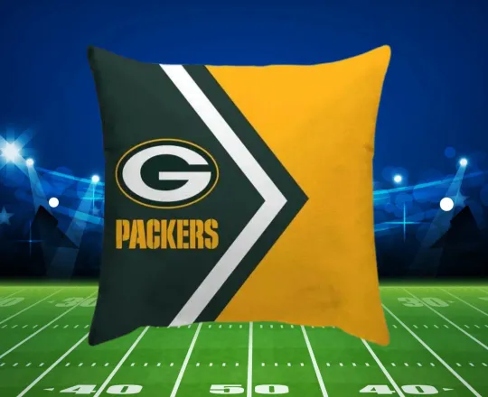 Green Bay Packers Throw Pillow, Gift For Football Lover