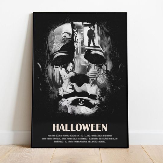 Halloween Movie Poster, Michael Myers Wall Art, Horror Movie Print, Frameless Vertical Poster