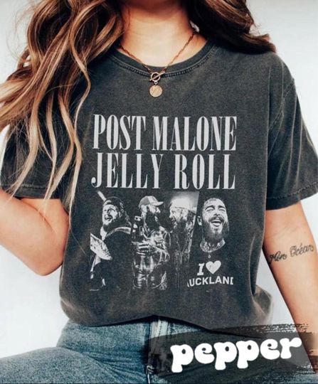 Post Malone Tour Shirt 2025  Big Ass Stadium Tour Tee, Posty x Jelly Roll Concert Merch, Country Music Shirt